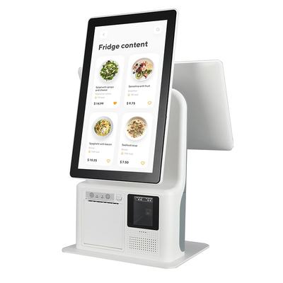 شاشة صغيرة مزدوجة تعمل باللمس الخدمة الذاتية لطلب تذكرة POS Kiosk